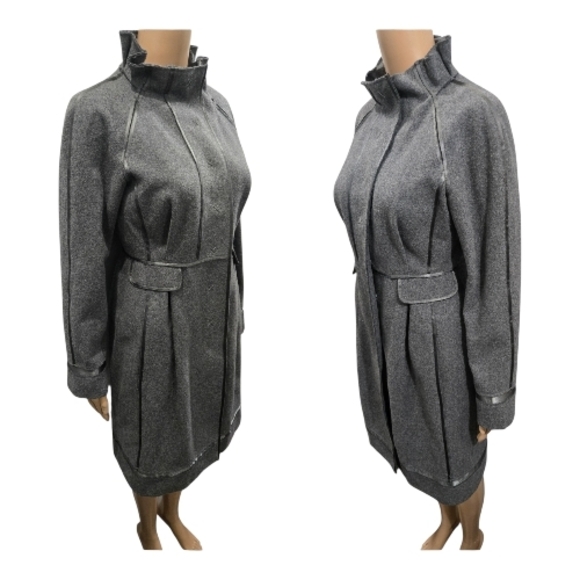 Vintage Y2K Philosophy di Alberta Ferretti Mock-Neck Trench Coat Size 2 - Picture 7 of 11
